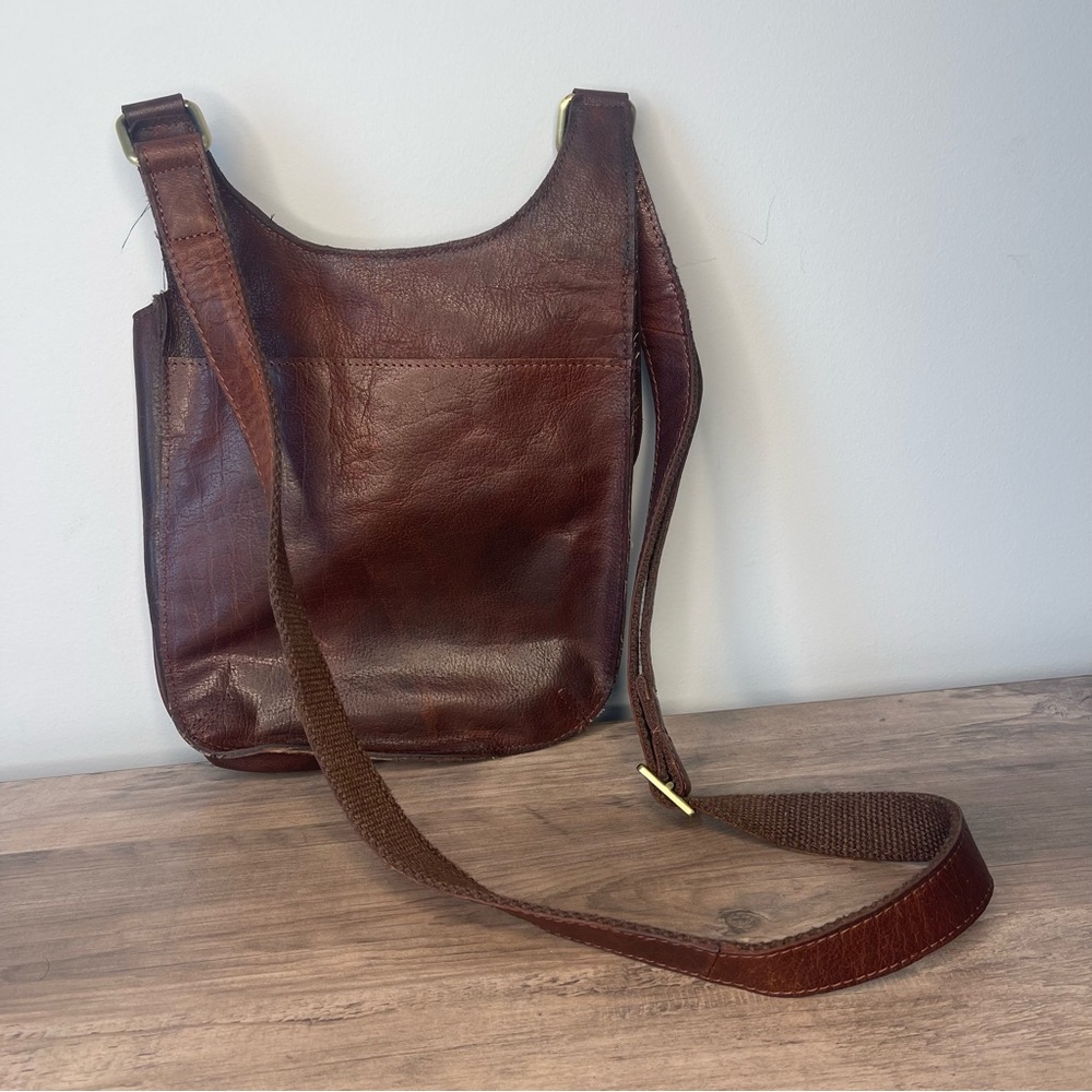 HidePark Amber women’s Cognac leather crossbody bag purse tote - Picture 2 of 10
